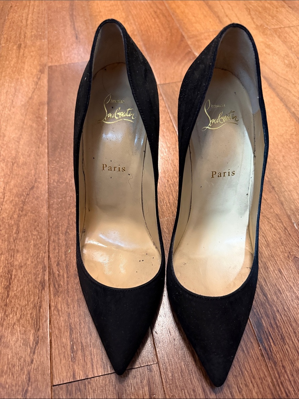 Christian Louboutin Black Suede Pointed Pumps